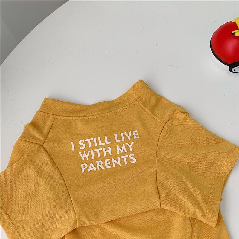 Pet T-Shirt Soft Cotton - I Still Live With My Parents - American Bark Bliss