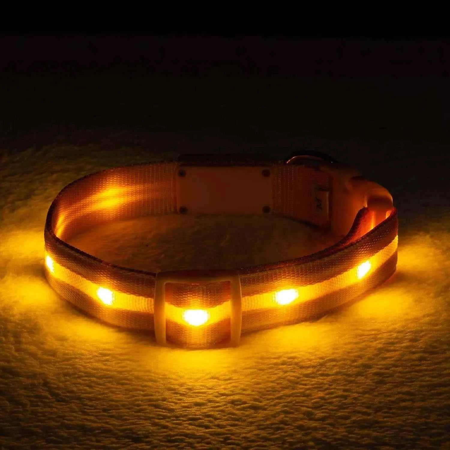 Safety LED Dog Collar - USB Rechargeable Waterproof Light for Night Walks