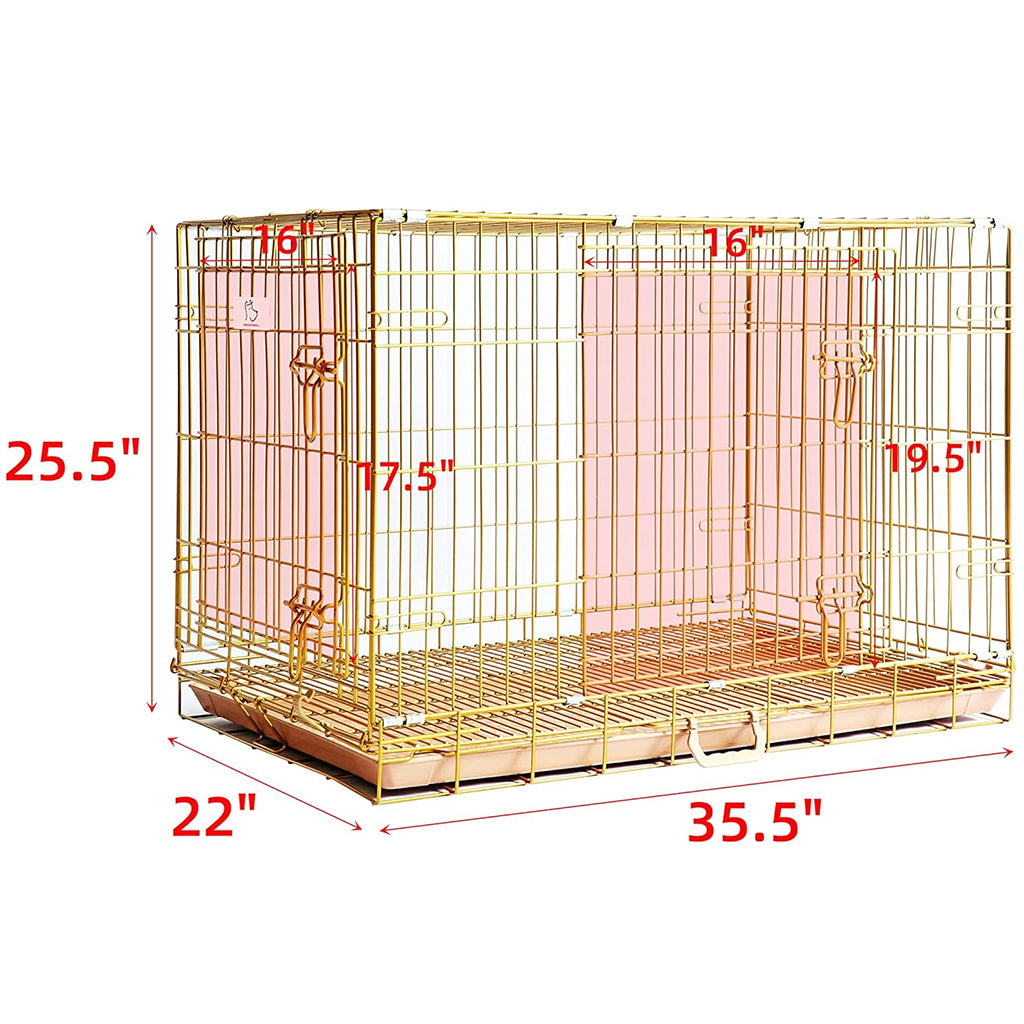 24-42" Collapsible Copper Gold Dog Crate GLD24-42 - American Bark Bliss