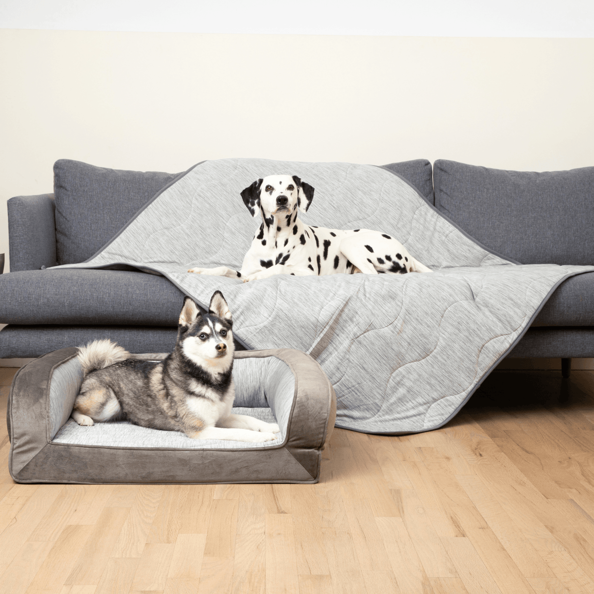 PupChill™ Cooling Dog Bed Bundle - Arctic Grey - American Bark Bliss