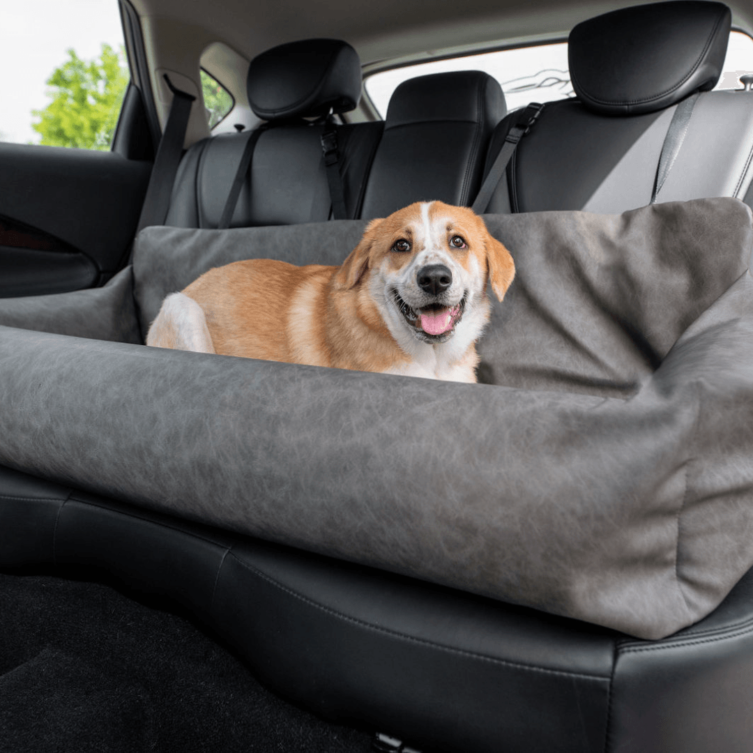Memory Foam Dog Car Bed - Slate Gray - American Bark Bliss
