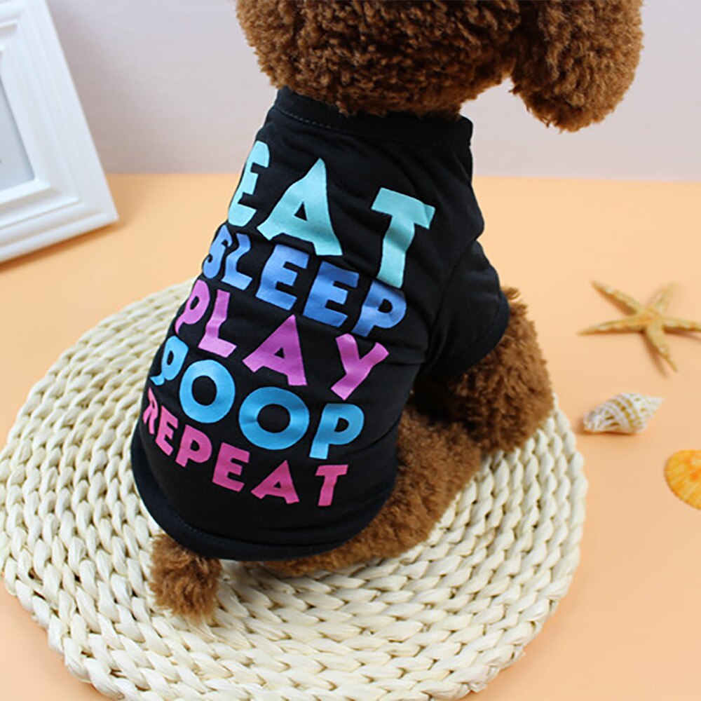 Dog T-Shirts: Eat Sleep Play Poop Repeat Vest Clothes - American Bark Bliss