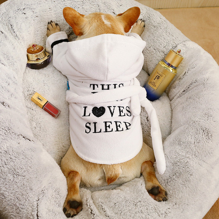 Dog Bathrobe Towel with Hood - American Bark Bliss
