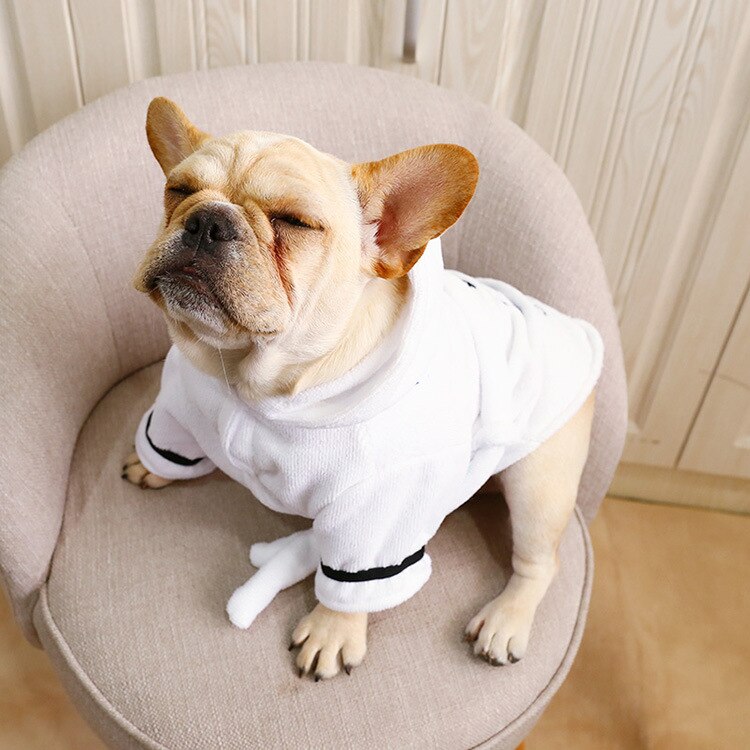 Dog Bathrobe Towel with Hood - American Bark Bliss