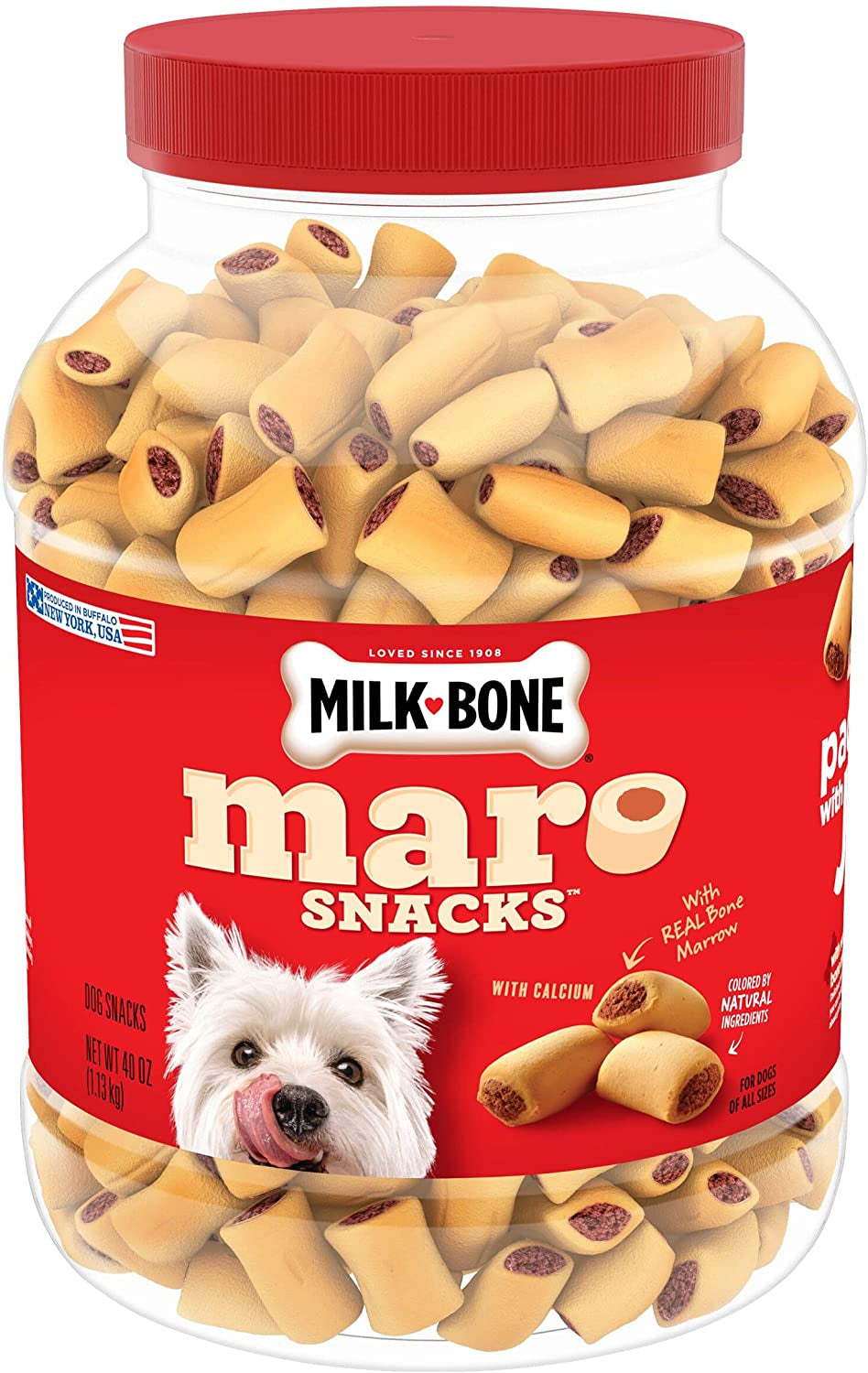 Marosnacks Small Dog Treats with Bone Marrow, 40 Ounce Container - American Bark Bliss