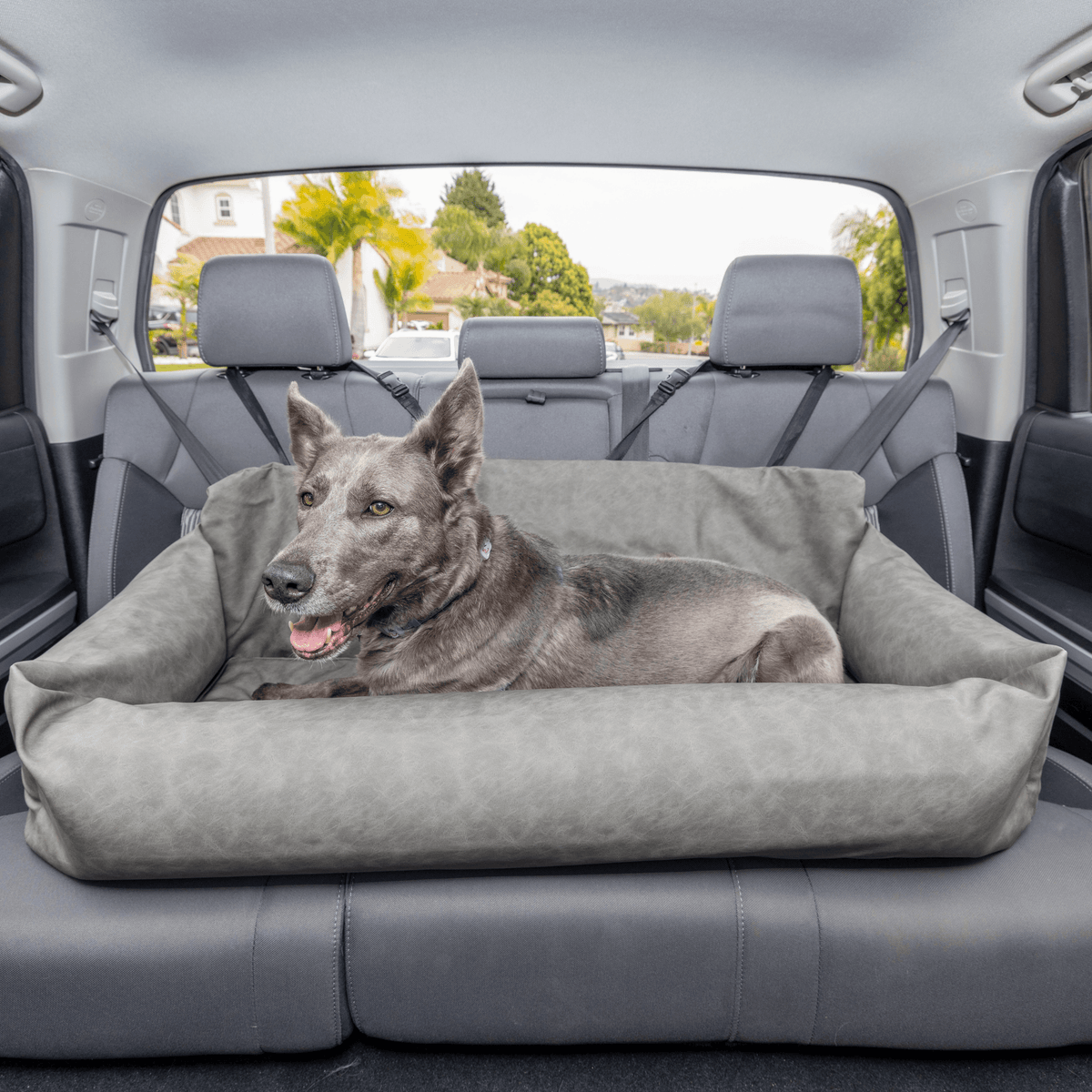 Memory Foam Dog Car Bed - Slate Gray - American Bark Bliss