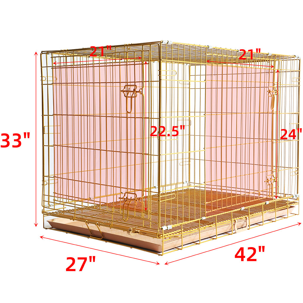 24-42" Collapsible Copper Gold Dog Crate GLD24-42 - American Bark Bliss