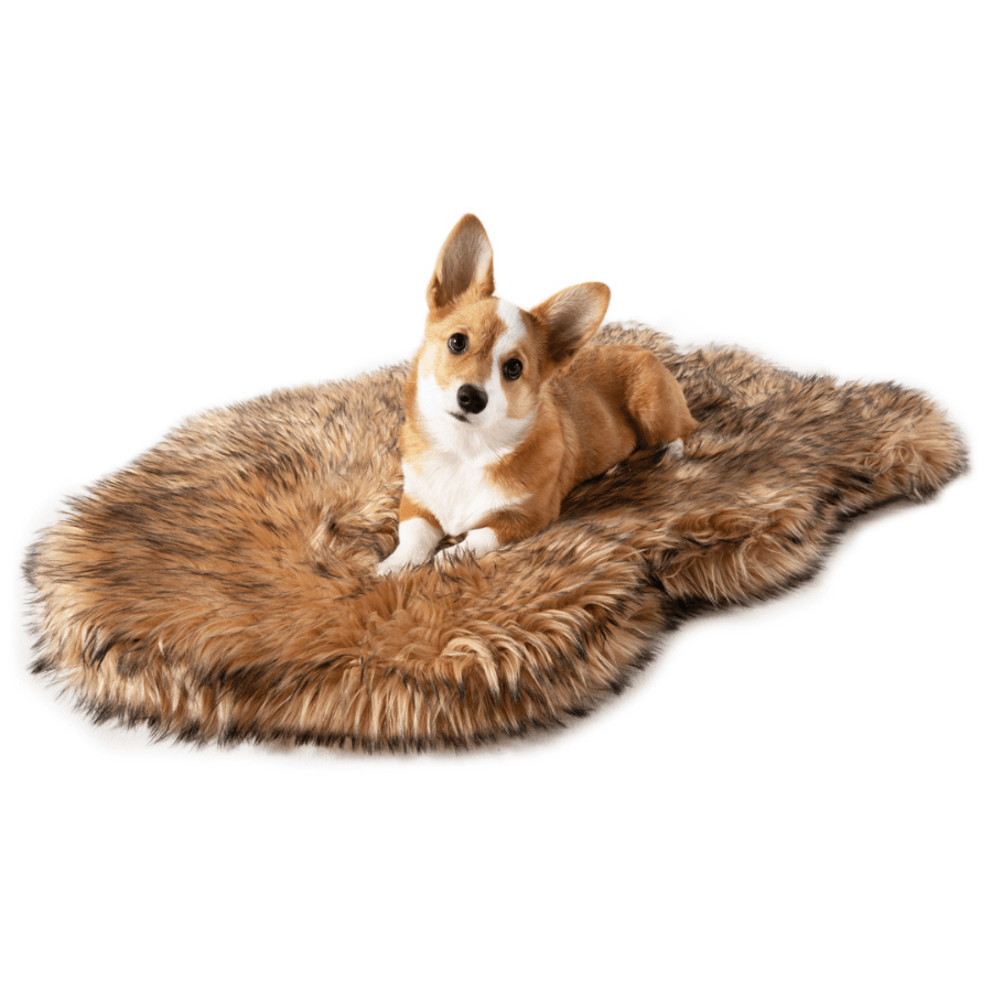 PupRug by Paw.com® Faux Fur Orthopedic Dog Bed - Curve Sable Tan - American Bark Bliss