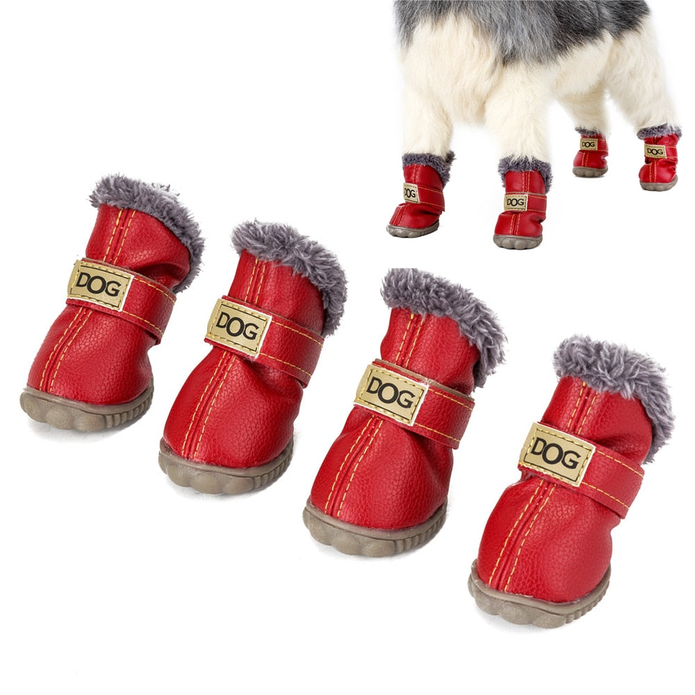 Waterproof Fleece-Lined Dog Snow Boots - American Bark Bliss