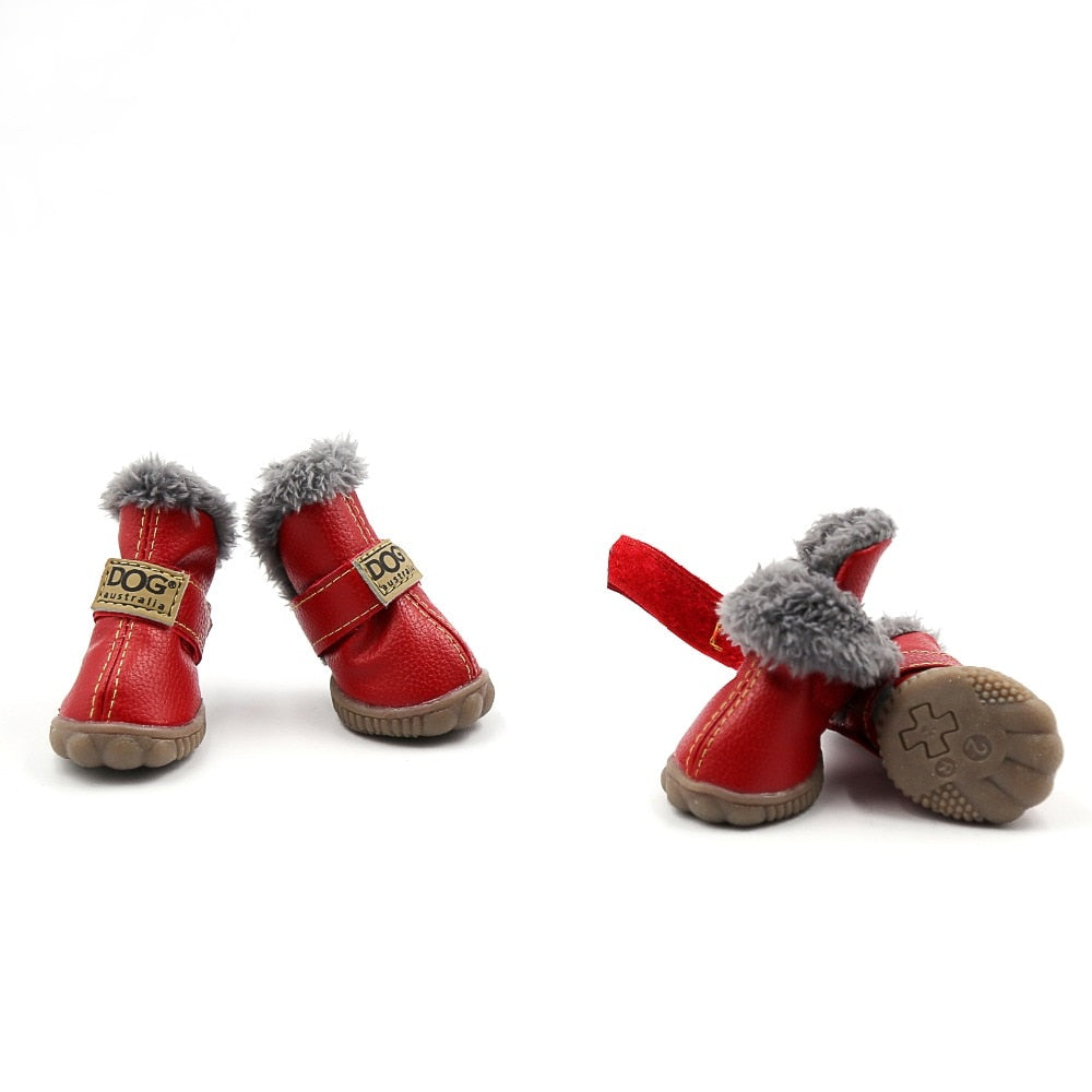 Waterproof Fleece-Lined Dog Snow Boots - American Bark Bliss
