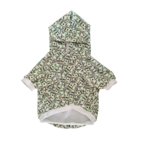 Trendy Money Print Dog Hoodie for Stylish Pets - American Bark Bliss