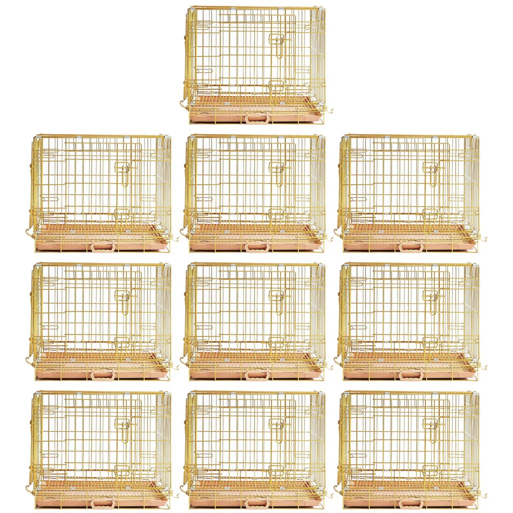24-42" Collapsible Copper Gold Dog Crate GLD24-42 - American Bark Bliss