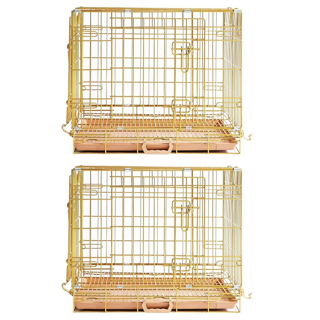 24-42" Collapsible Copper Gold Dog Crate GLD24-42 - American Bark Bliss
