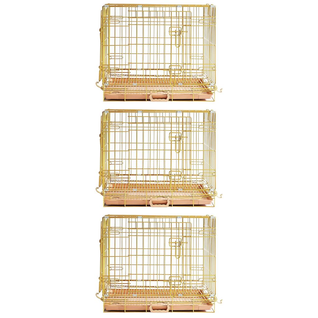 24-42" Collapsible Copper Gold Dog Crate GLD24-42 - American Bark Bliss