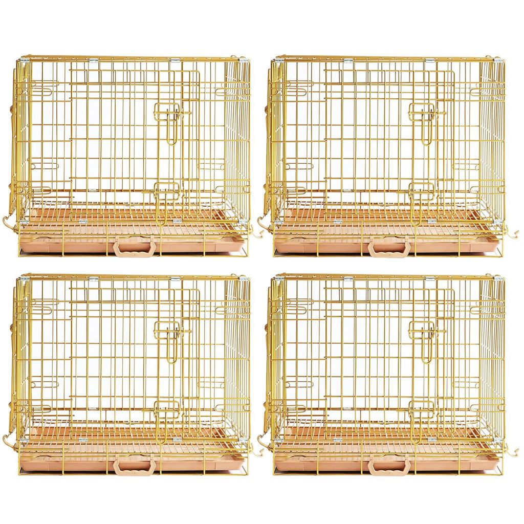 24-42" Collapsible Copper Gold Dog Crate GLD24-42 - American Bark Bliss