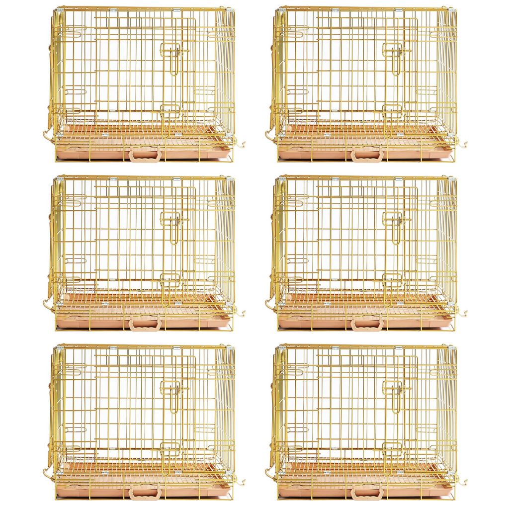 24-42" Collapsible Copper Gold Dog Crate GLD24-42 - American Bark Bliss