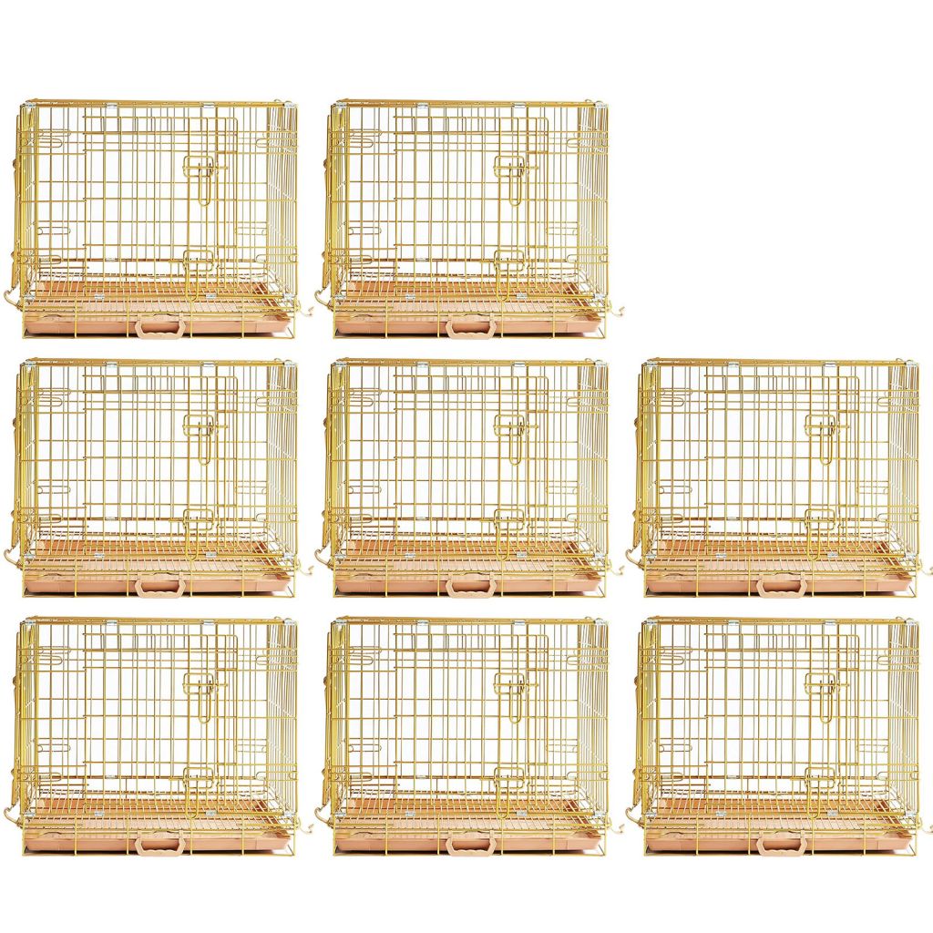 24-42" Collapsible Copper Gold Dog Crate GLD24-42 - American Bark Bliss