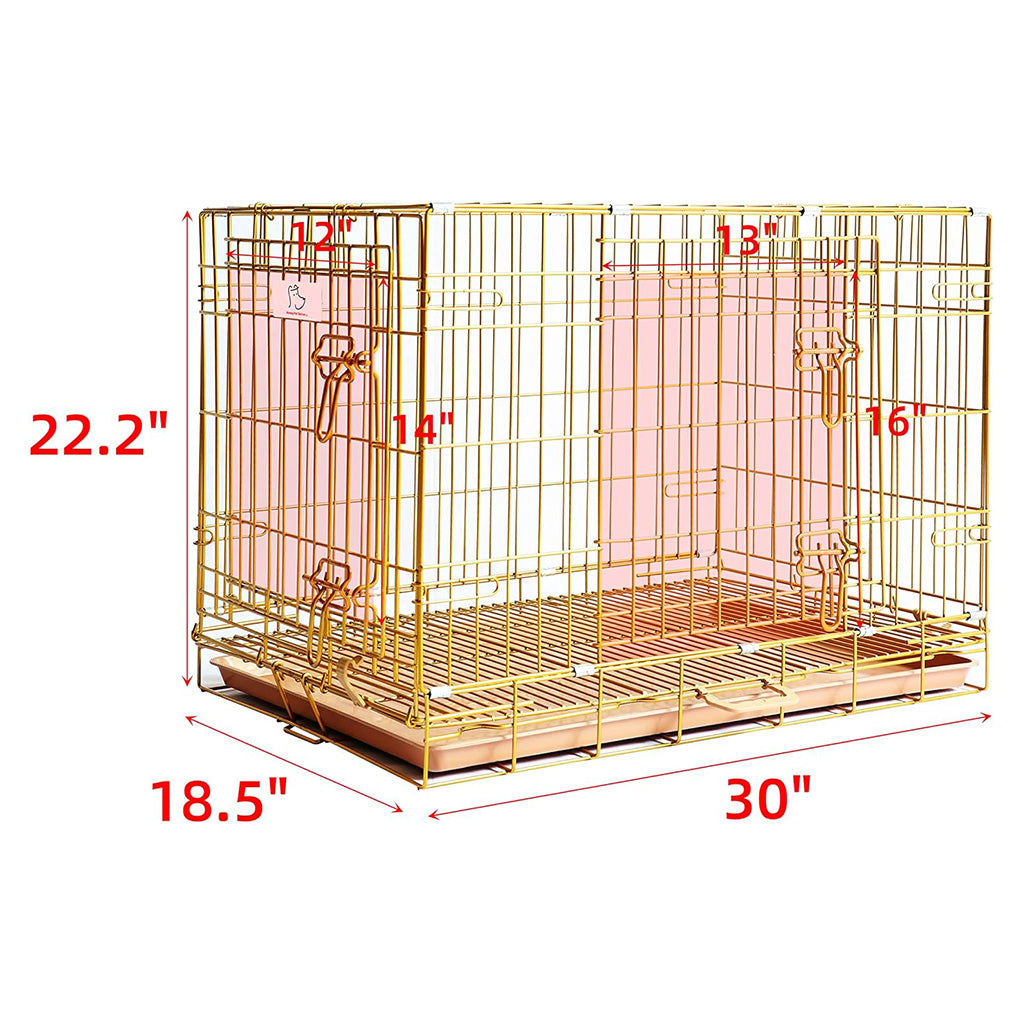 24-42" Collapsible Copper Gold Dog Crate GLD24-42 - American Bark Bliss
