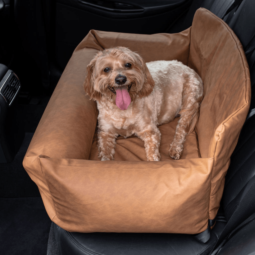 Best Dog Car Bed with Memory Foam - PupProtector™ Camel - American Bark Bliss