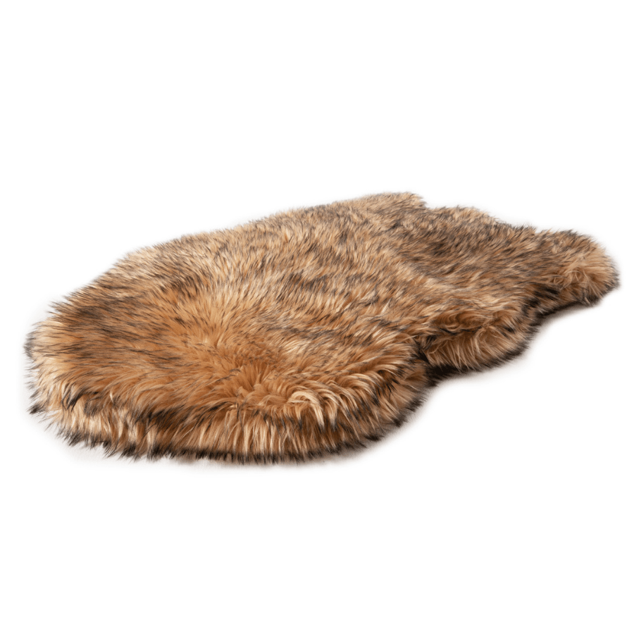 PupRug by Paw.com® Faux Fur Orthopedic Dog Bed - Curve Sable Tan - American Bark Bliss