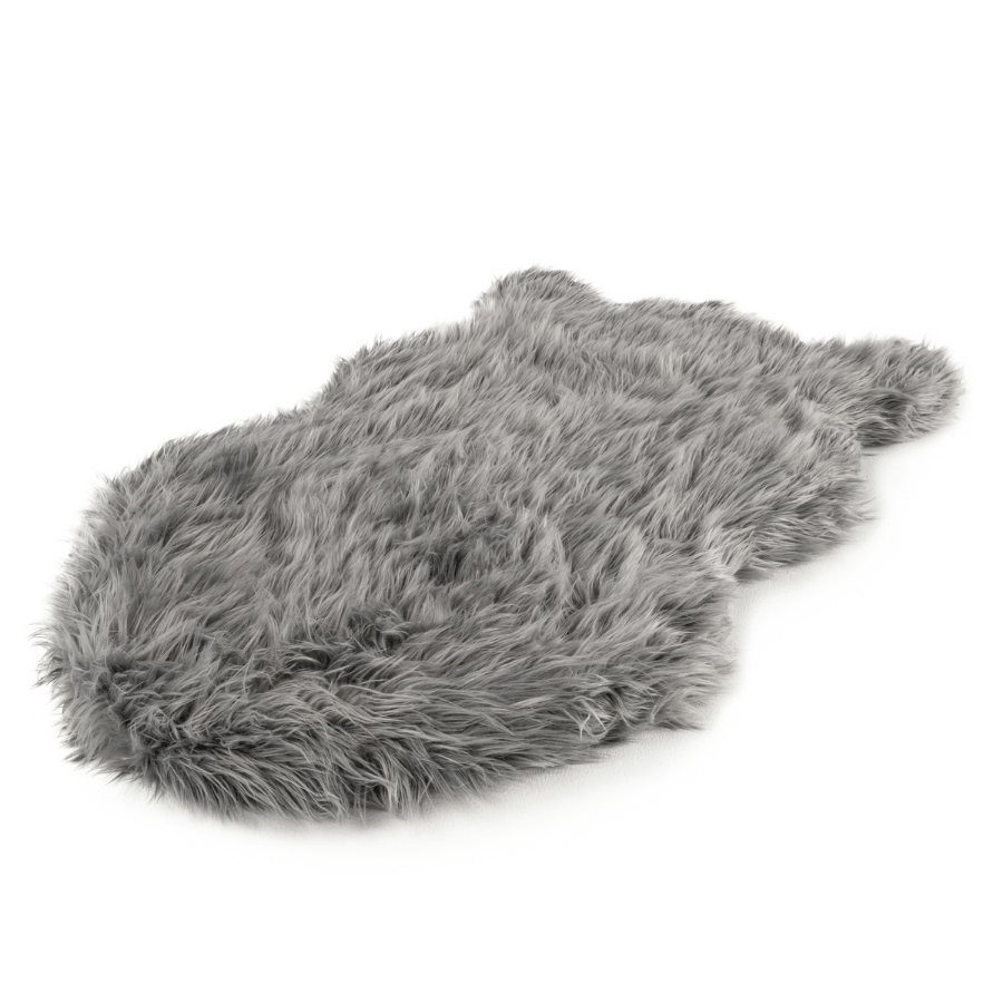 PupRug by Paw.com® Faux Fur Orthopedic Dog Bed - Curve Charcoal Grey - American Bark Bliss