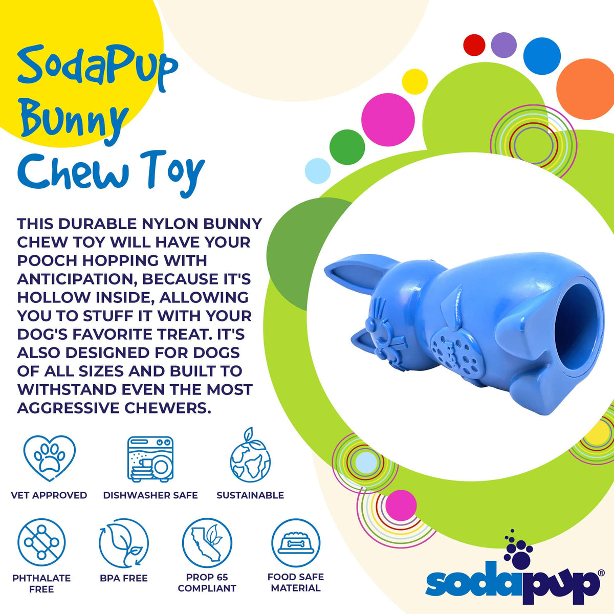 Bunny Nylon Chew Toy for Aggressive Chewers | Durable & USA Made - American Bark Bliss