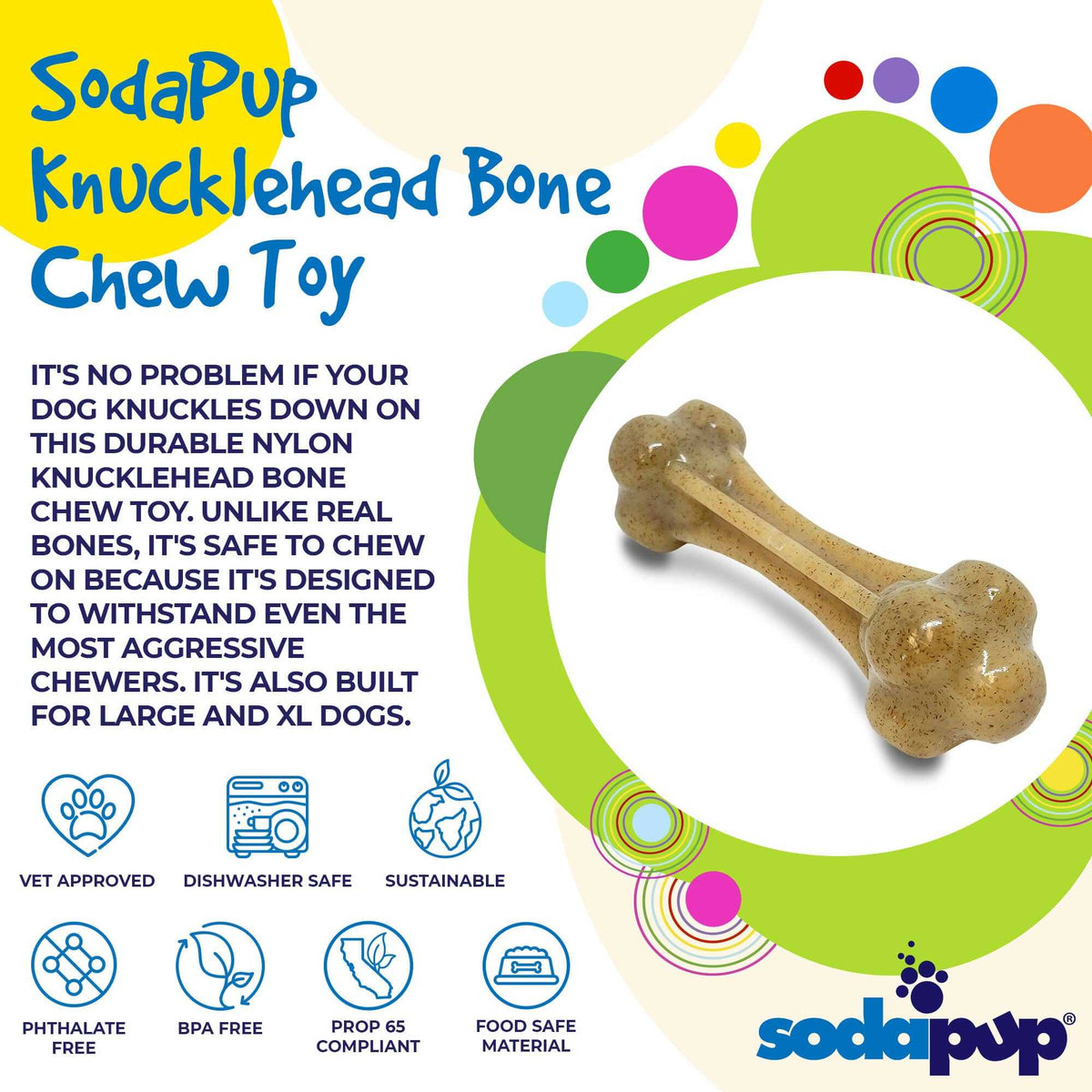 Knuckle Bone Nylon Dog Chew Toy for Aggressive Chewers | Made in USA - American Bark Bliss