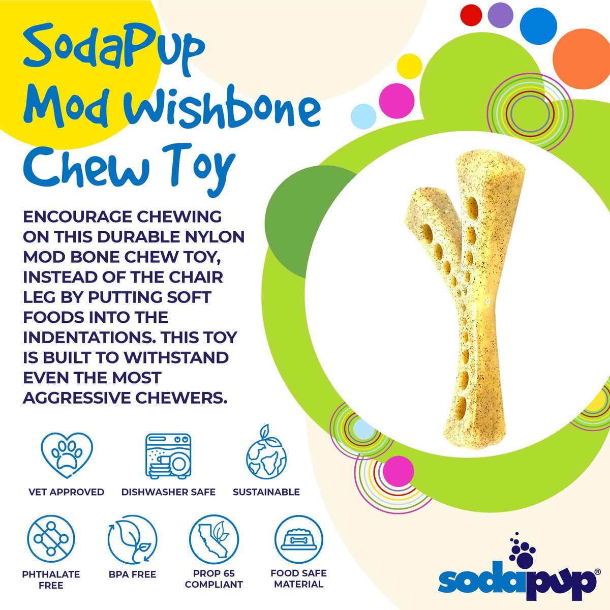 MOD Wishbone Nylon Dog Chew Toy for Aggressive Chewers | USA Made - American Bark Bliss