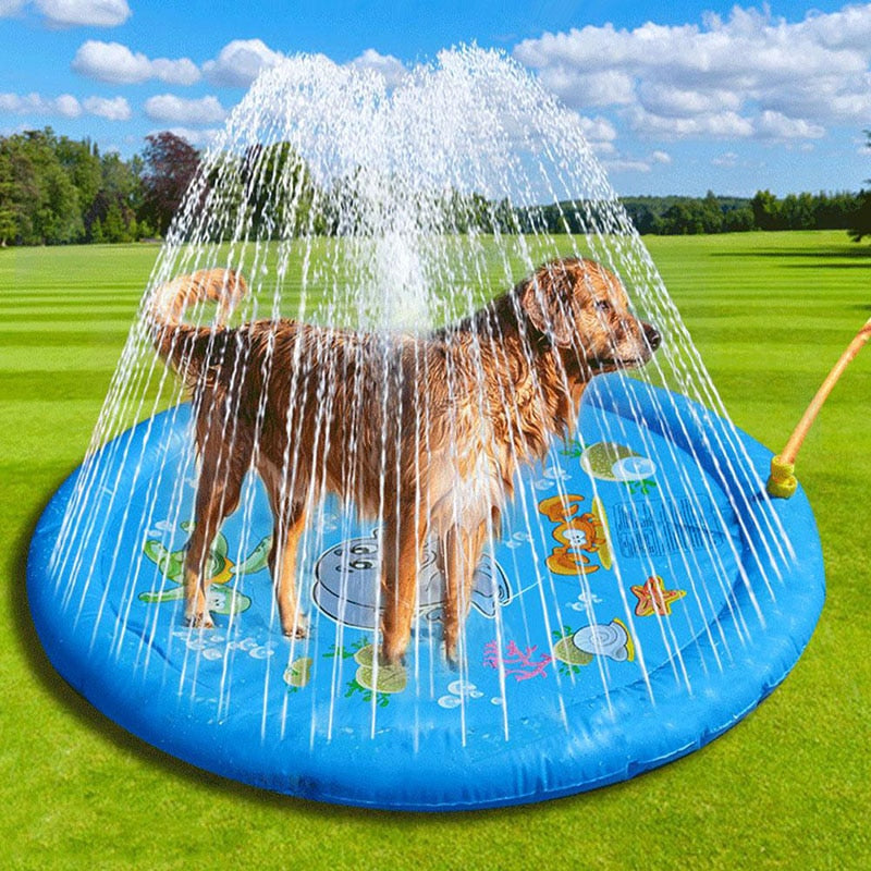 Dog Sprinkler Pad Cooling Mat for Summertime Fun - American Bark Bliss