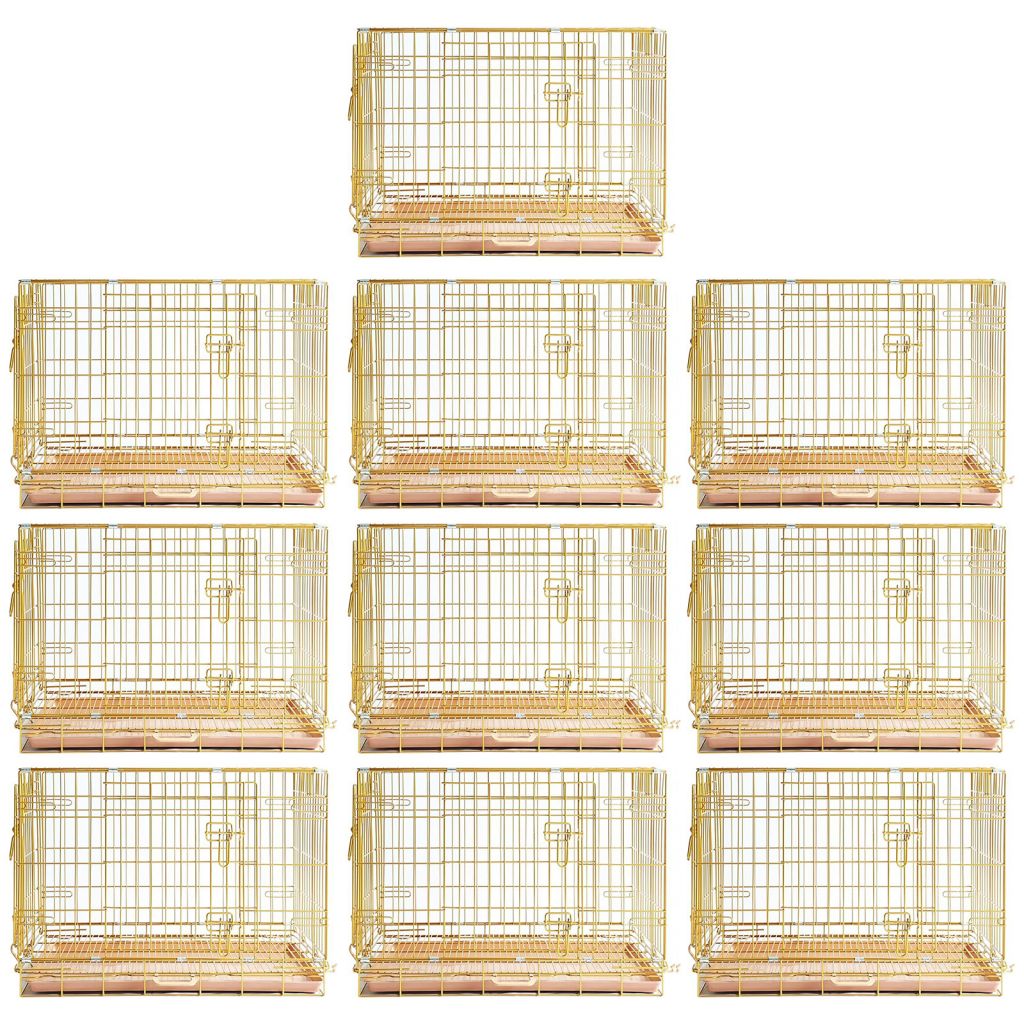 24-42" Collapsible Copper Gold Dog Crate GLD24-42 - American Bark Bliss