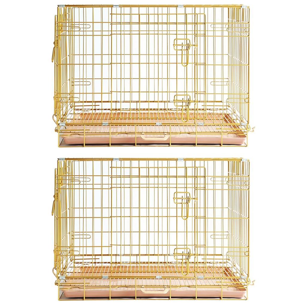 24-42" Collapsible Copper Gold Dog Crate GLD24-42 - American Bark Bliss