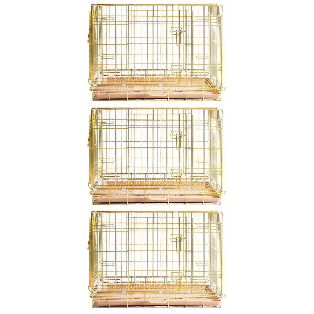 24-42" Collapsible Copper Gold Dog Crate GLD24-42 - American Bark Bliss