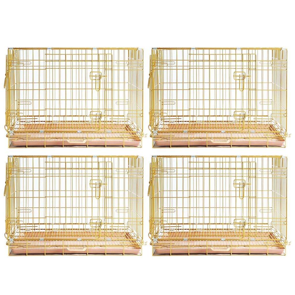 24-42" Collapsible Copper Gold Dog Crate GLD24-42 - American Bark Bliss