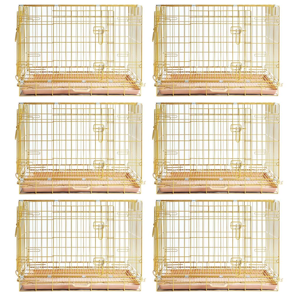 24-42" Collapsible Copper Gold Dog Crate GLD24-42 - American Bark Bliss