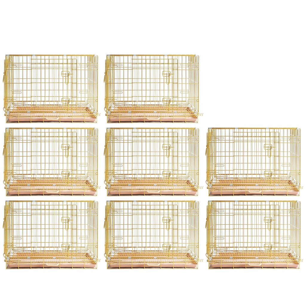 24-42" Collapsible Copper Gold Dog Crate GLD24-42 - American Bark Bliss