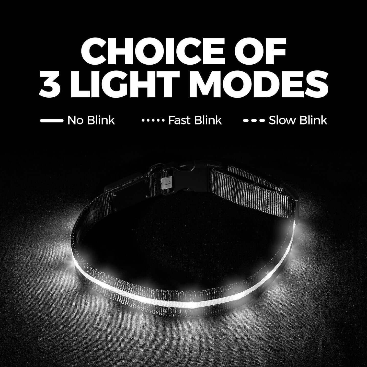 3x Bright Light Safety Collars