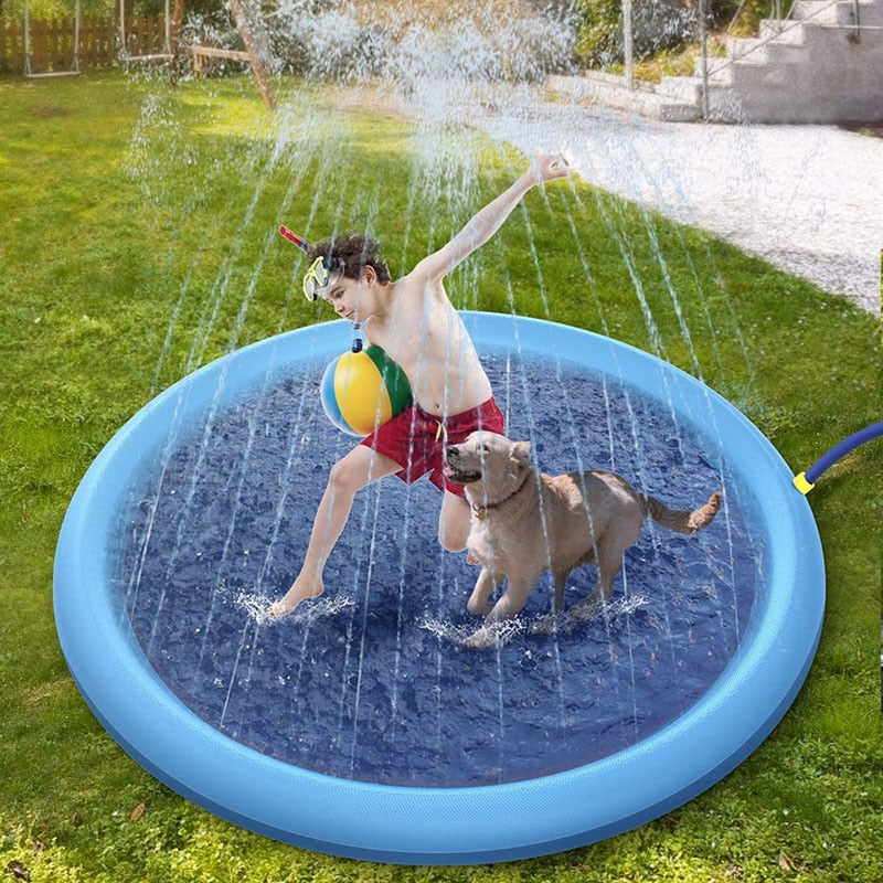 Dog Sprinkler Pad Cooling Mat for Summertime Fun - American Bark Bliss