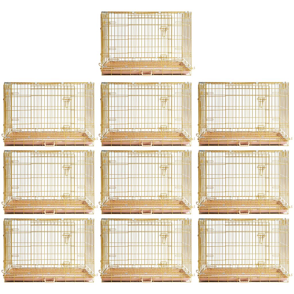 24-42" Collapsible Copper Gold Dog Crate GLD24-42 - American Bark Bliss