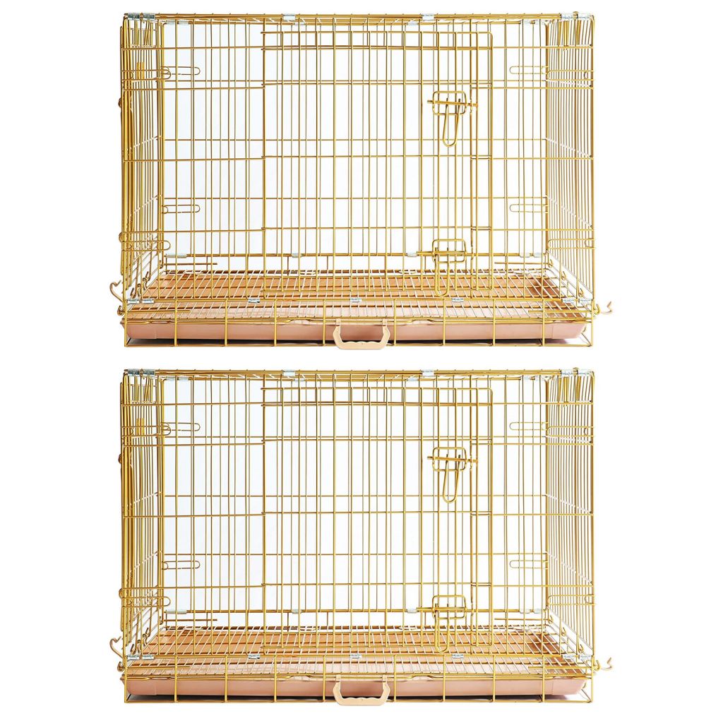 24-42" Collapsible Copper Gold Dog Crate GLD24-42 - American Bark Bliss
