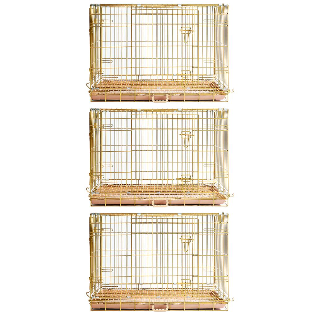 24-42" Collapsible Copper Gold Dog Crate GLD24-42 - American Bark Bliss
