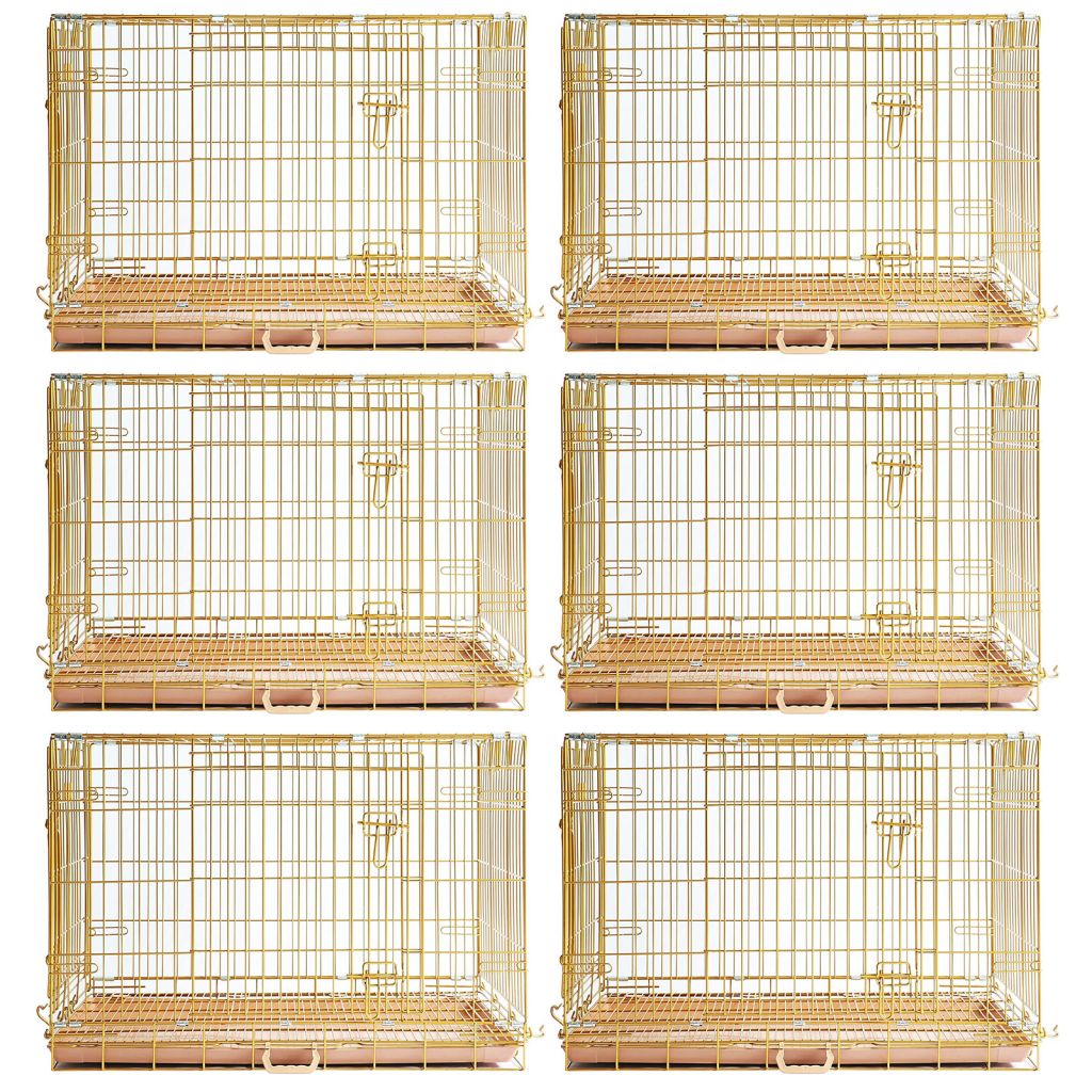 24-42" Collapsible Copper Gold Dog Crate GLD24-42 - American Bark Bliss