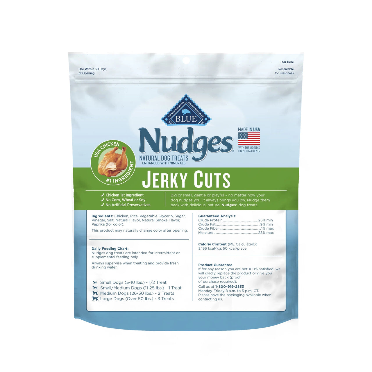 Blue Buffalo Jerky Cuts Dog Treats Made with Real Chicken, 8-Oz. Bag - American Bark Bliss