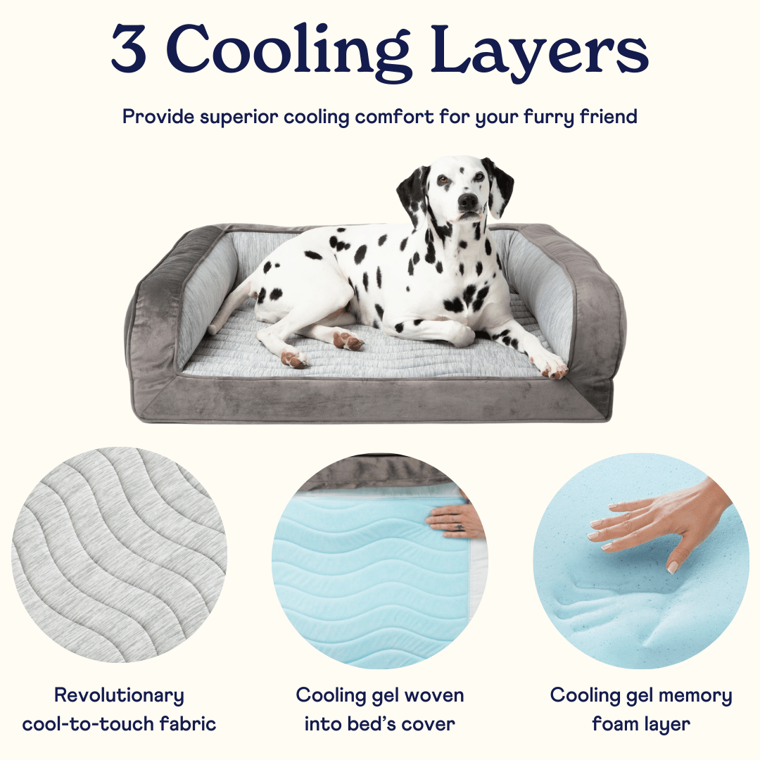 PupChill™ Cooling Dog Bed Bundle - Arctic Grey - American Bark Bliss