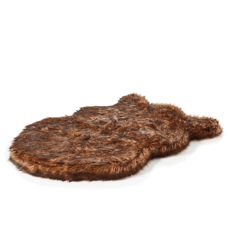 PupRug by Paw.com® Faux Fur Orthopedic Dog Bed - Curve Brown - American Bark Bliss