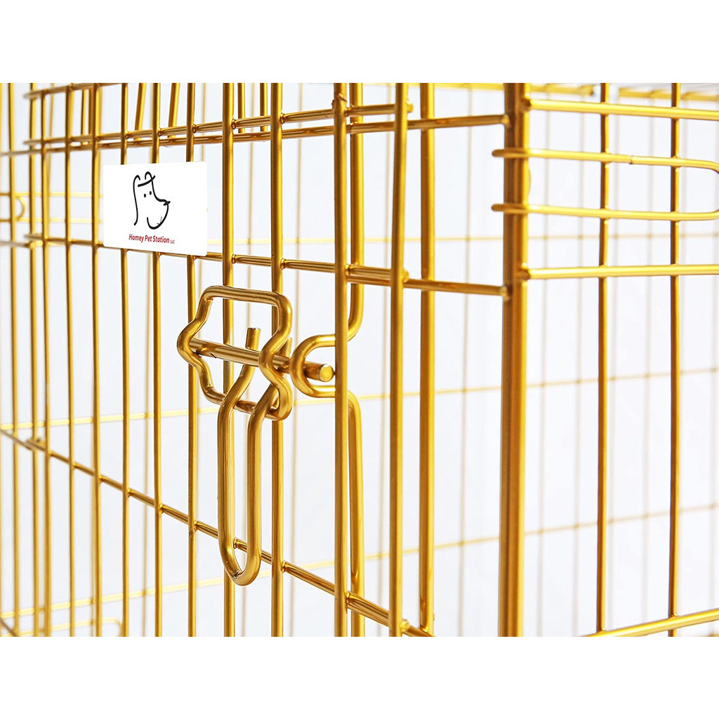 24-42" Collapsible Copper Gold Dog Crate GLD24-42 - American Bark Bliss