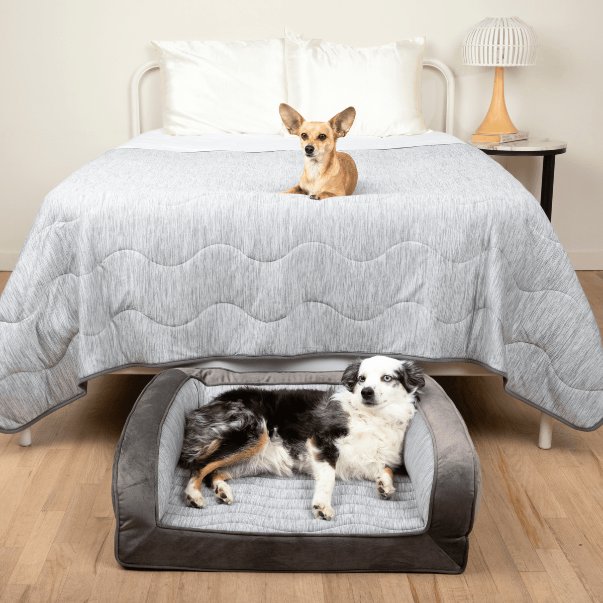 PupChill™ Cooling Dog Bed Bundle - Arctic Grey - American Bark Bliss