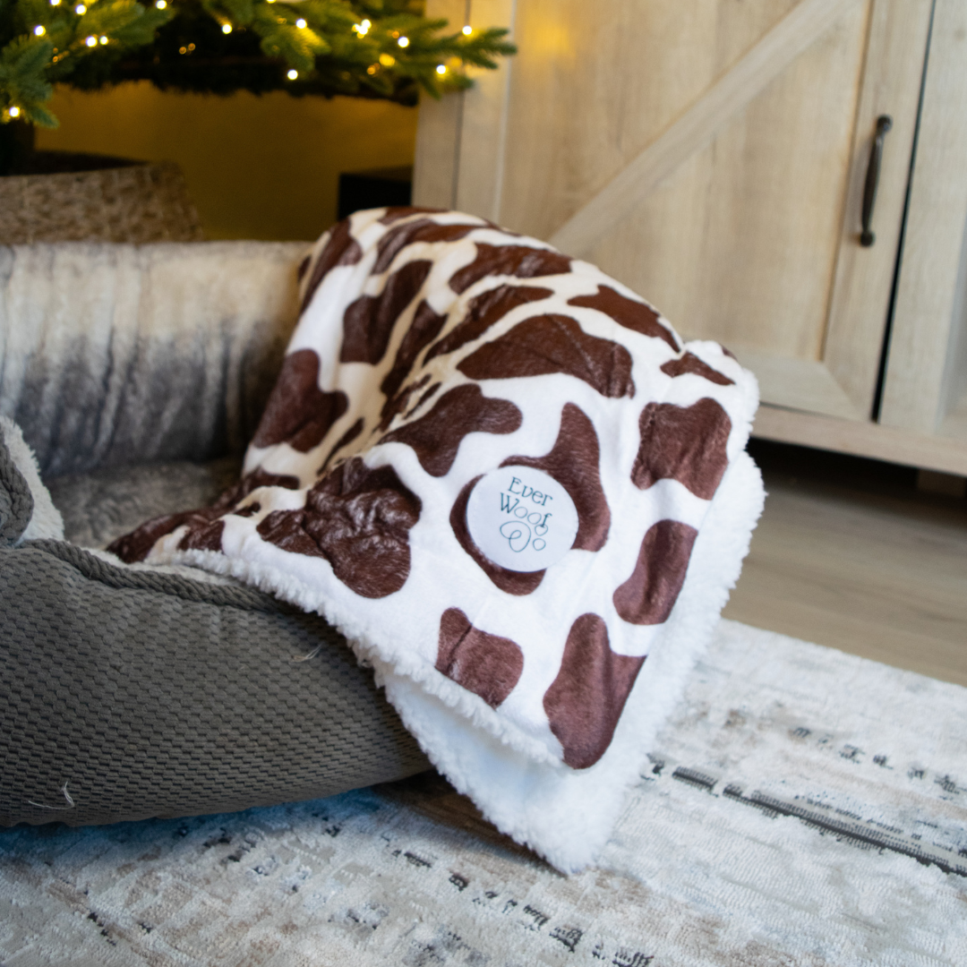 Chocolate Cow Dog Blanket - American Bark Bliss