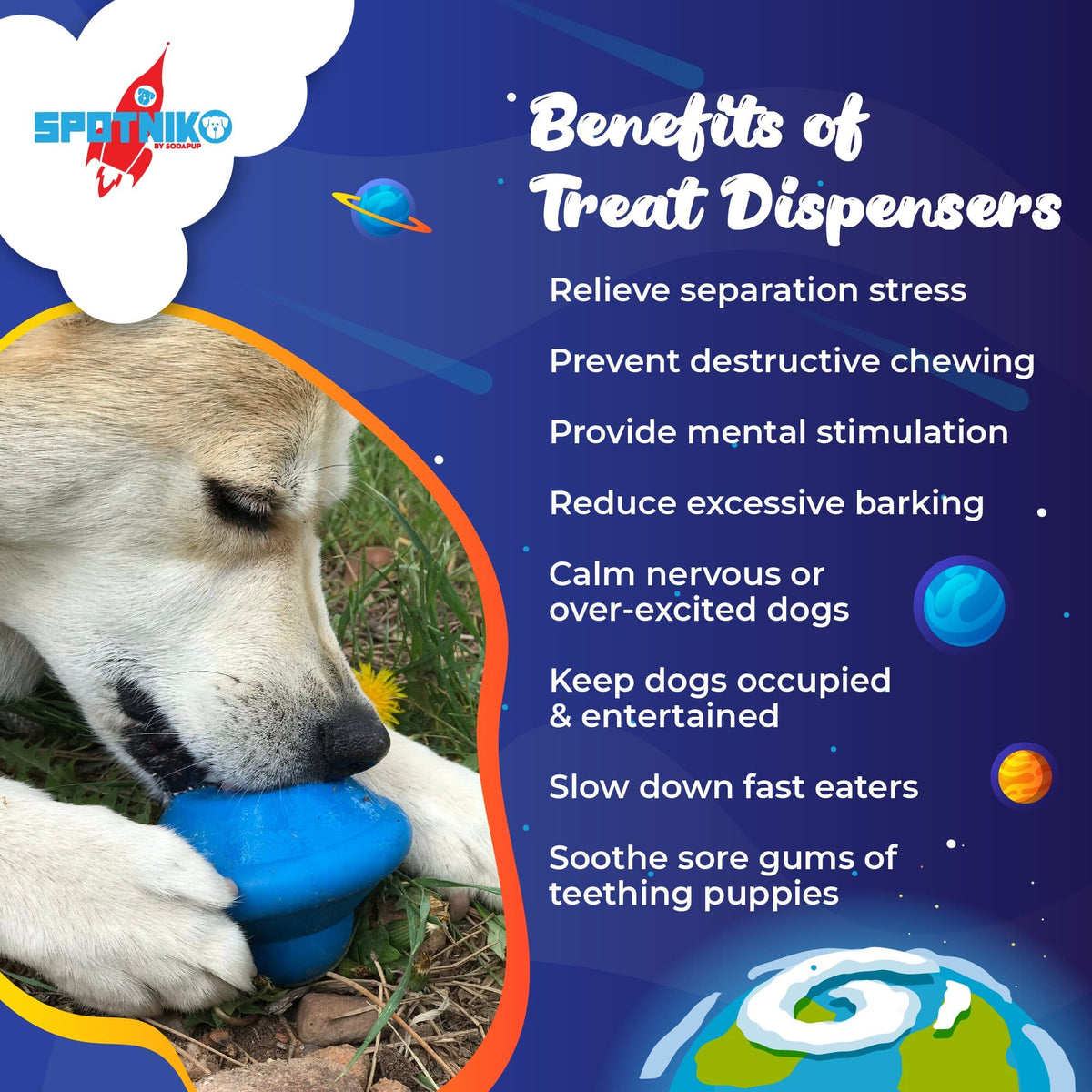 Flying Saucer eDispenser Durable Rubber Chew Toy & Treat Dispenser - American Bark Bliss
