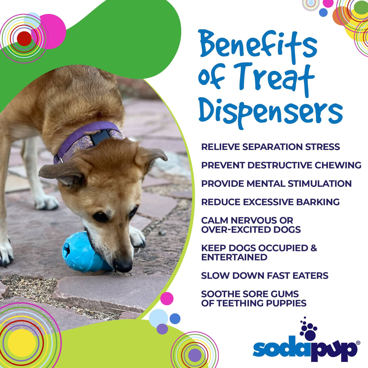 Ice Cream Cone Durable PUP-X Rubber eDispenser Chew Toy and Treat Dispenser - American Bark Bliss
