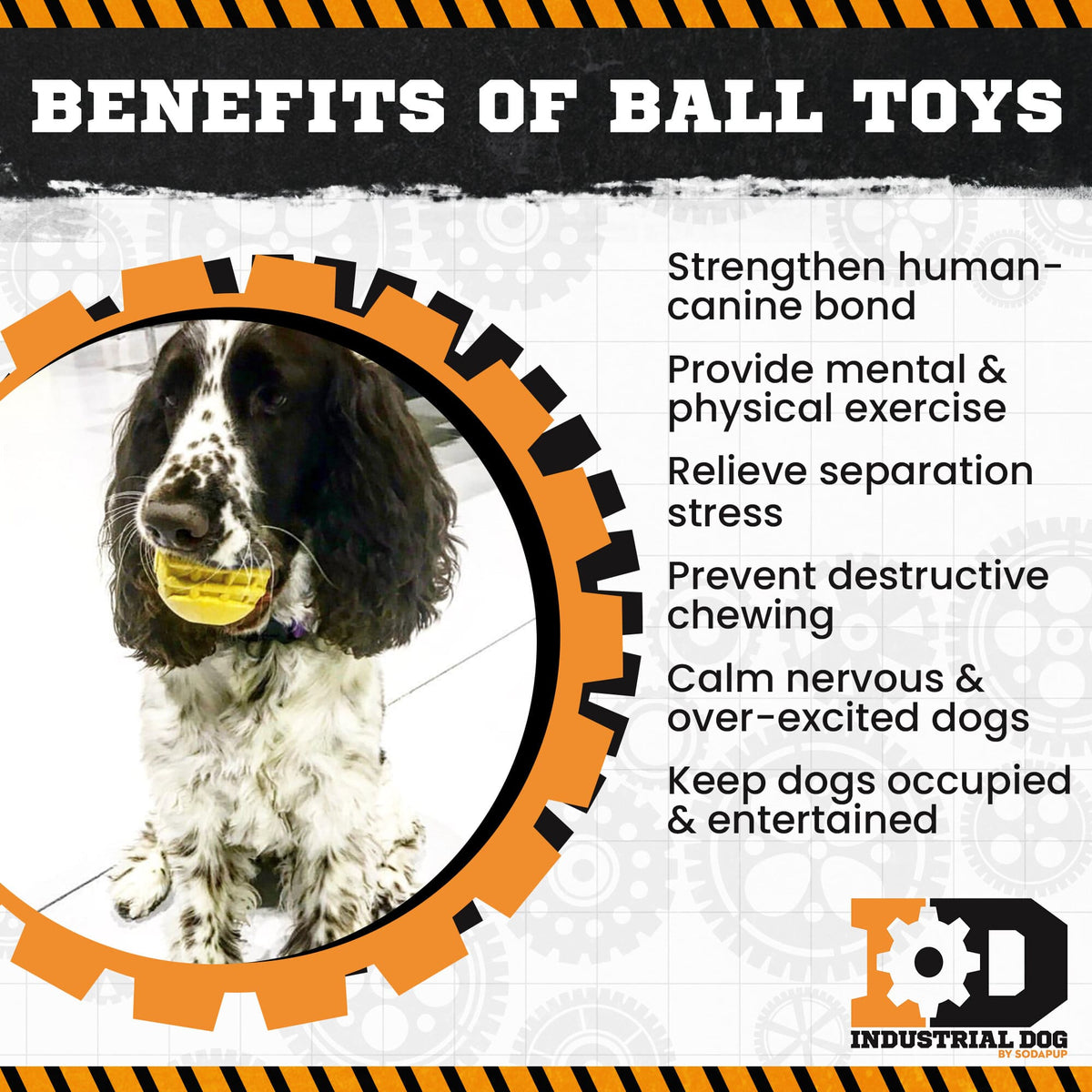 ID Ball Durable Rubber Chew Ball - American Bark Bliss